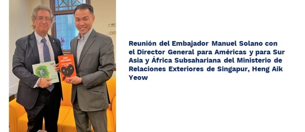 Reunión del Embajador Manuel Solano con el Director General para Américas y para Sur Asia y África Subsahariana del Ministerio de Relaciones Exteriores de Singapur