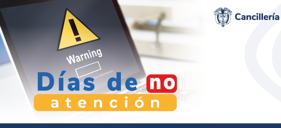 Embajada de Colombia en Singapur y su sección consular no tendrán atención al público el 25 de diciembre de 2023 y 1 de enero 2024